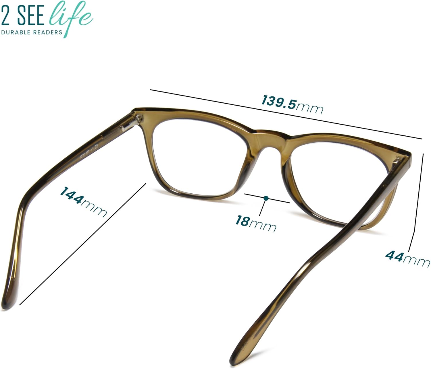 2SeeLife Blue Light Reading Glasses for Men & Women – Small-Medium Fit, Sturdy Frame, Spring Hinges, Premium Readers, Green, +1.50 - Image 7