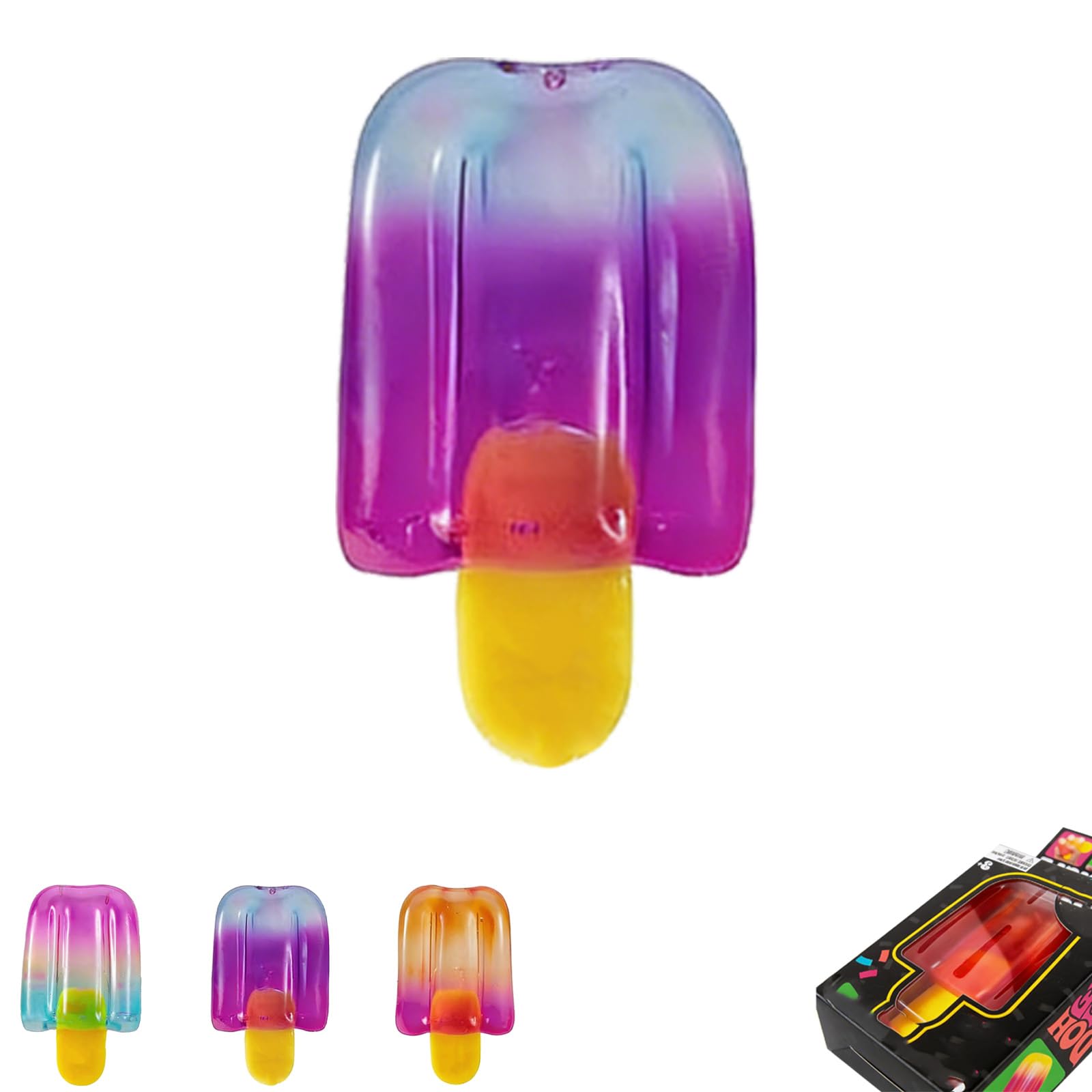 Squeeze Toys Cute Apple Squishy Fidget Toys for Kids Adults Water Bead Squeeze Toy for Anxiety Relief, Sensory Food Squishies for ADHD Autism, Birthday Party Favors (ice-b)