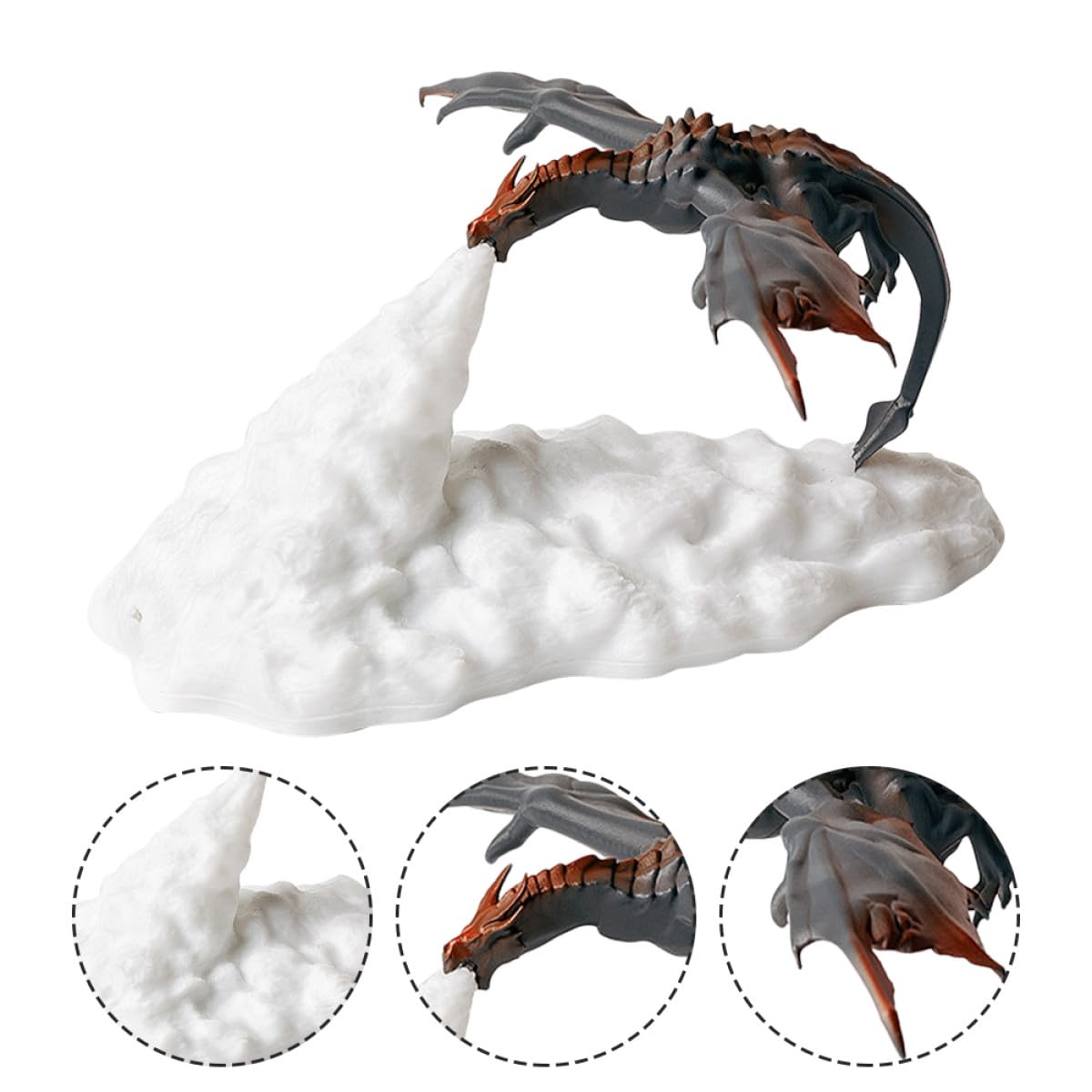 Sprühender Drachen Nachtlicht 3D-led Lampe aus Pla, USB Ladung | Dekorative Figur für Kindergeburtstag, Touch Steuerung, für Festliche Raumdekoration