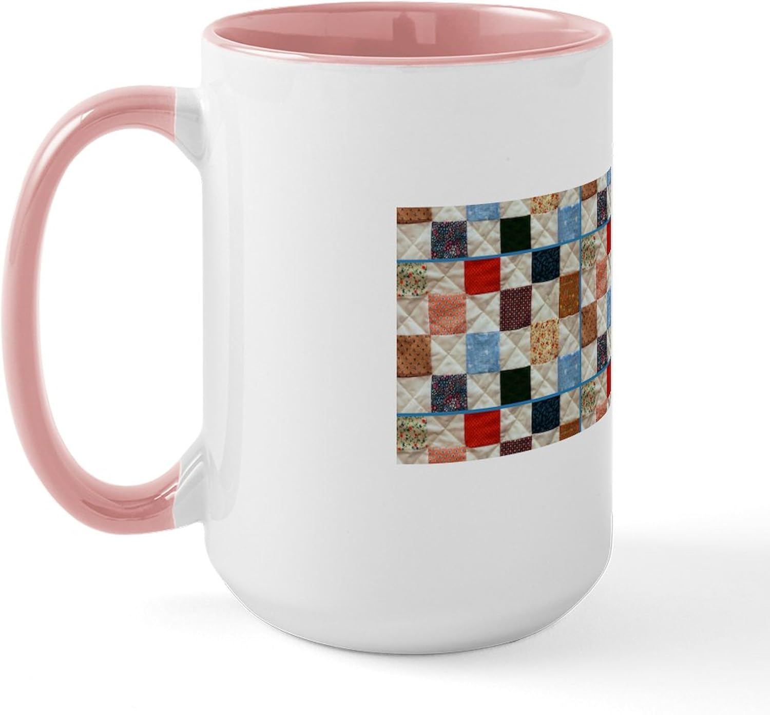 CafePress Colorful Quilt Pattern Mugs 15 oz (444 ml) Ceramic Coffee Mug