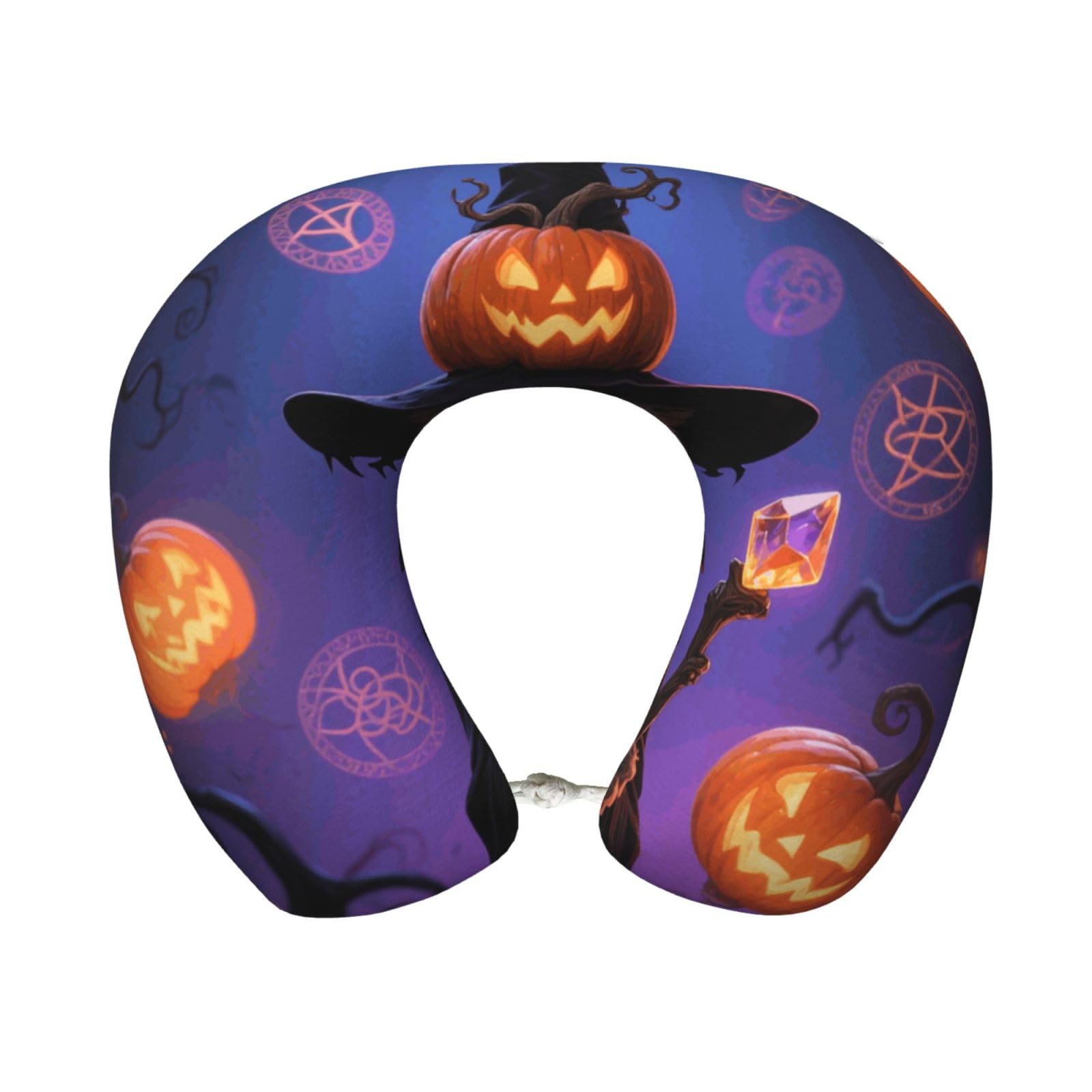 FekiLoot Travel Pillow for Sleeping, Halloween Owl Pumpkin Travel Neck Pillow Comfortable U Shape Memory Foam Neck Rest Support Portable Travel Accessories Suitable for Airplane Car Office