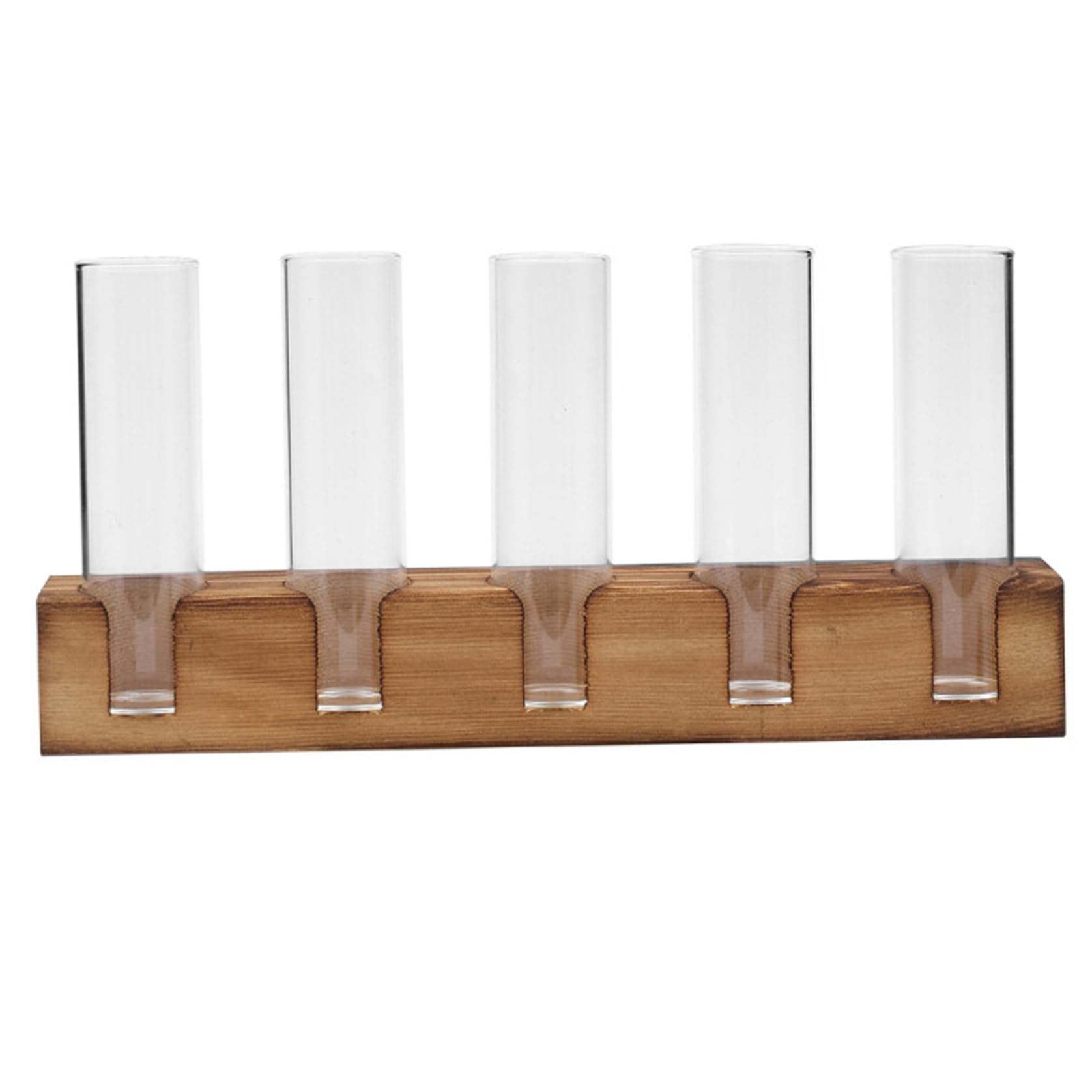 Elyebxj Propagation Station, 5 Test Tubes for Plants with Modern Wooden Stand, Hydroponic Glass Vase for Home Office Desk Decor, Plant Propagation Vases