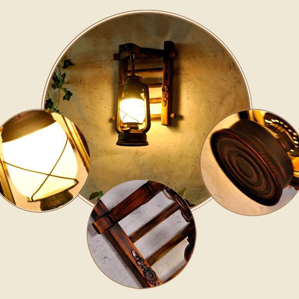 Luces De Madera Retro Rústico De La Sala De Estar Lámpara Salón LED EZ7 La Pared Del Dormitorio Creativas Pared Creativo De La Lámpara Antigua Del Nostalgia Interior Design Lámpara De Pared,C