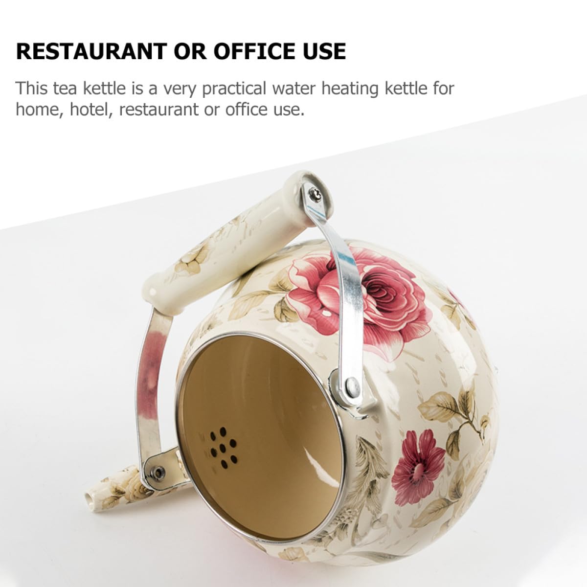 Bollitore Smaltato a Fondo Piatto da 2l Manico in Ceramica, Resistente All'usura, Adatto per Fornelli a Induzione ed Elettrici, per Uso Domestico e Ristorante