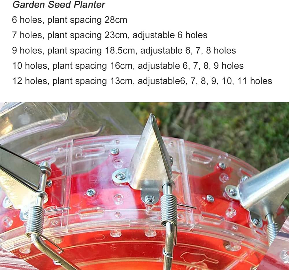 Roller Corn Seeder, Garden Seed Planter Spreader, Handheld Seeding Machine, Lawn & Garden Spreaders, Planting Depth 3.5-7.8 cm,7 Holes