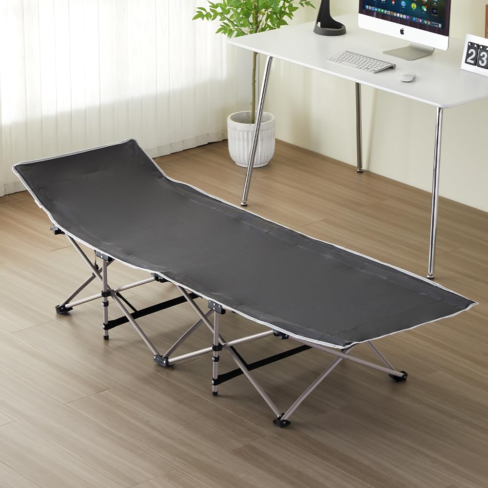 Shally Dogan Brandina Lettino da Campeggio Richiudibile Salvaspazio, Letto Pieghevole Sdraio per Esterni, Giardino, Balcone, Terrazzo, Camping, Chiusura Slim, Portatile e Comodo