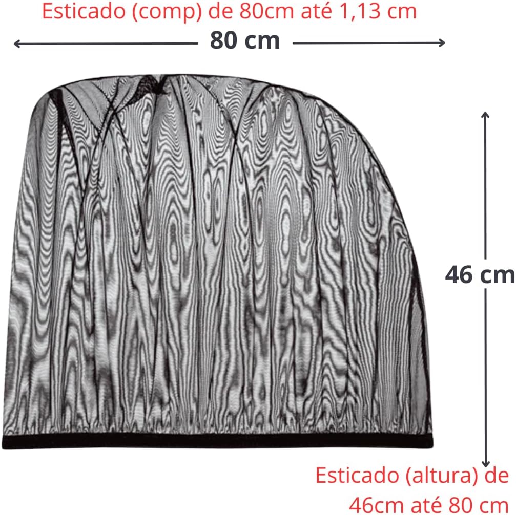 Kit 2 un - Protetor solar para vidro do carro bebê criança capa tecido envolve a porta do carro (Preto)