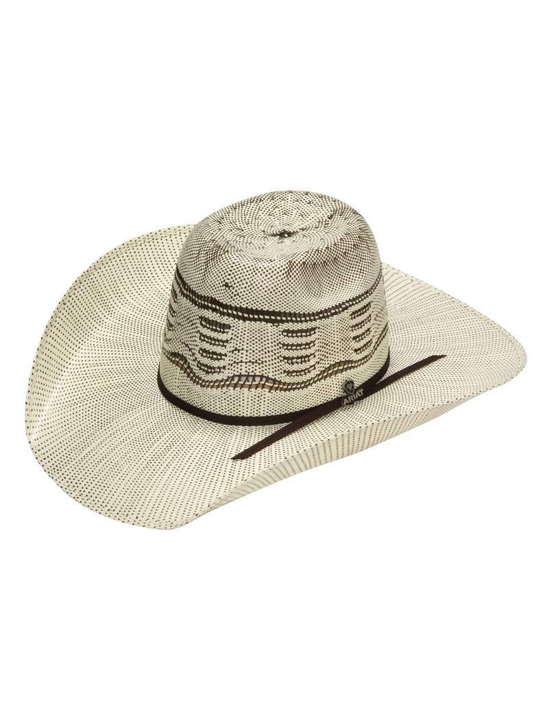 ARIAT Unisex Adult Bangora 2-Cord Chocolate Band Punchy Hat, Ivory/Brown, 7