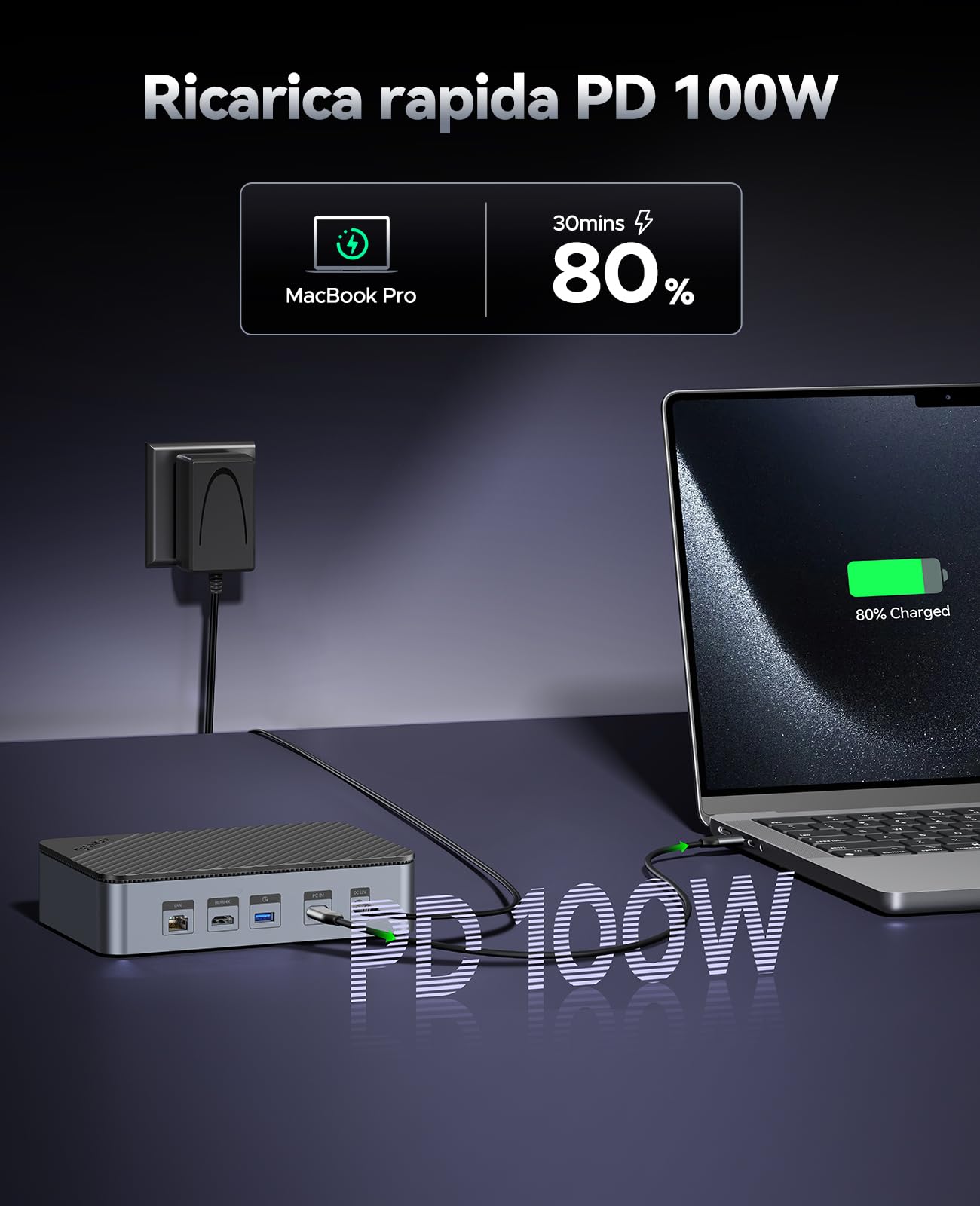 ORICO Docking station USB-C 12 in 1 con doppia enclosure SSD - Supporta dischi SATA M.2 NVMe/SATA e 2.5"/3.5" fino a 26TB, 10Gbps USB, 4K HDMI@60Hz D35M2-V1