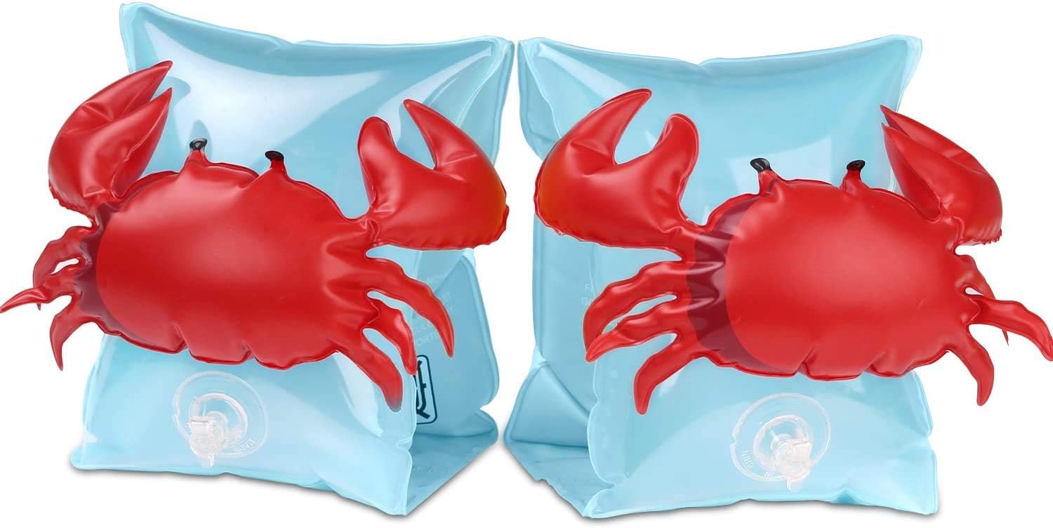 Excefore Inflatable Swim Floater Sleeves for Kids, Cartoon Swimiming Armbands Floaties Water Wings Floatation Sleeves, Pool Water Sports Learning Swim Training Aids Floatie Float Armbands