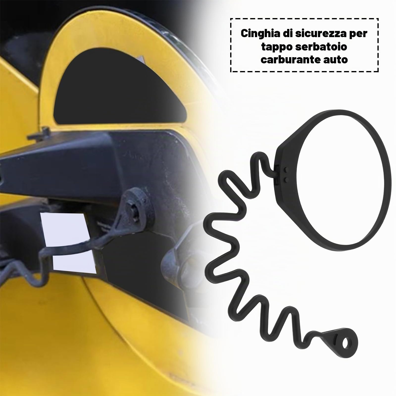 Cintura di sicurezza per tappo del serbatoio del carburante dell'auto fissata con coulisse compatibile con Mercedes-Benz Smart 451 09-14