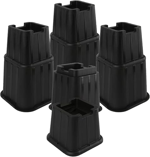 C CRYSTAL LEMON Elevador de cama de 8 pulgadas, resistente, 8 piezas, elevadores de cama ajustables, 3 niveles de elevación en 3, 5, 8 pulgadas,