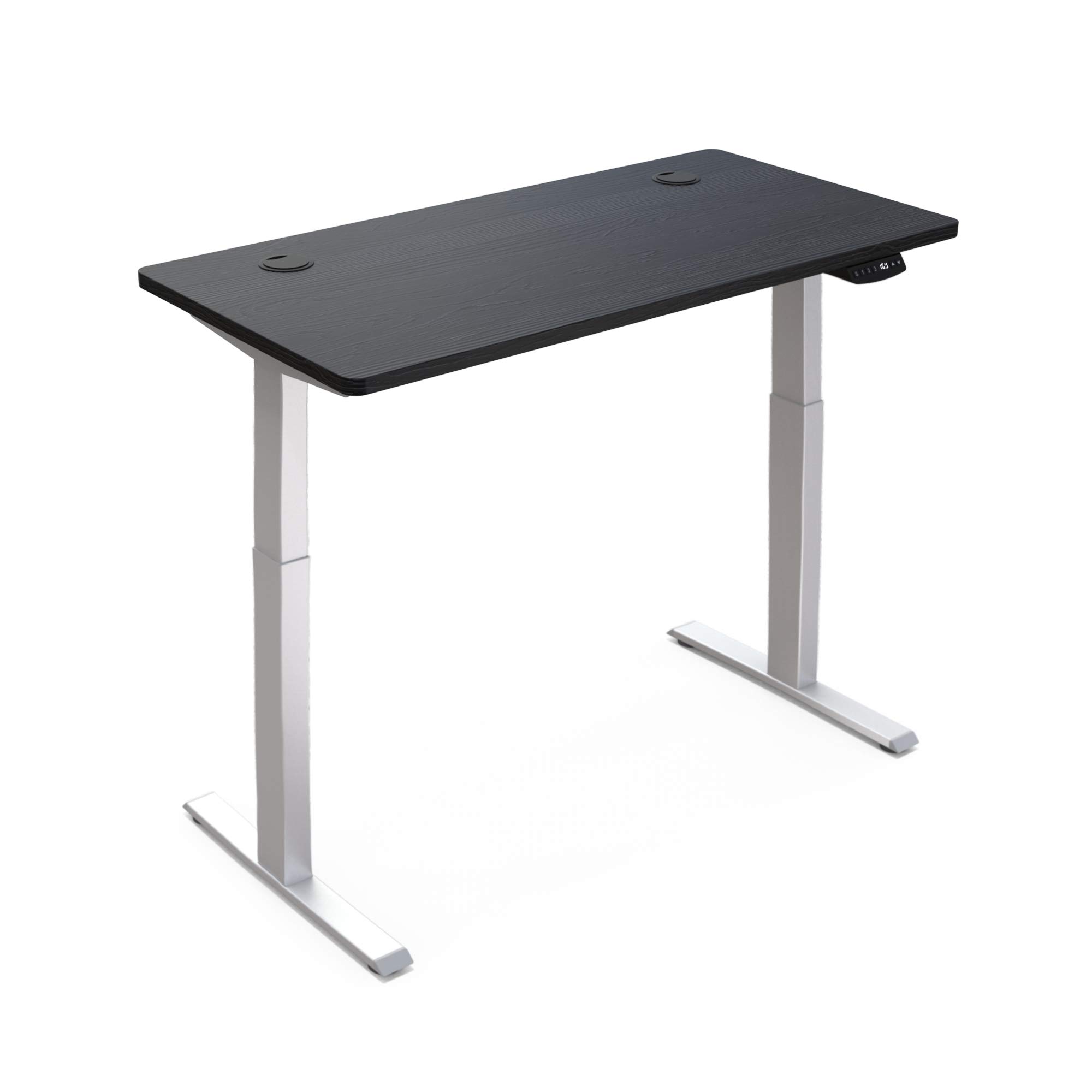 Hi5 Height Adjustable Office, Electric, Sit Standing Desk, Computer Workstation, Black&White, White E Frame