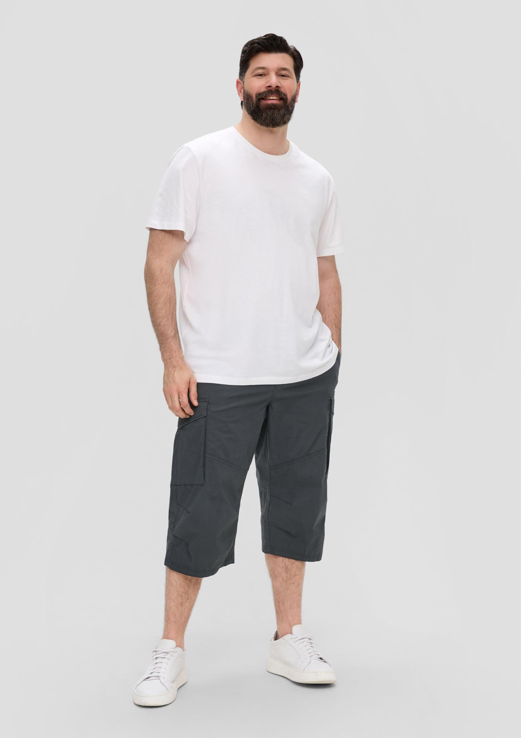 s.Oliver Relaxed: Cargo-Bermuda aus Baumwollstretch
