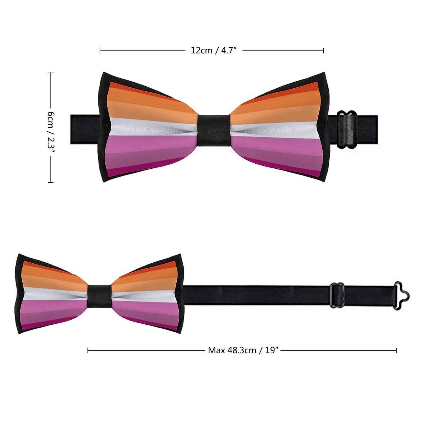 GoasNei Lesbian Pride Flag Bow Tie for Men Adjustable Necktie Funny Tie Neck Ties for Weddings Party