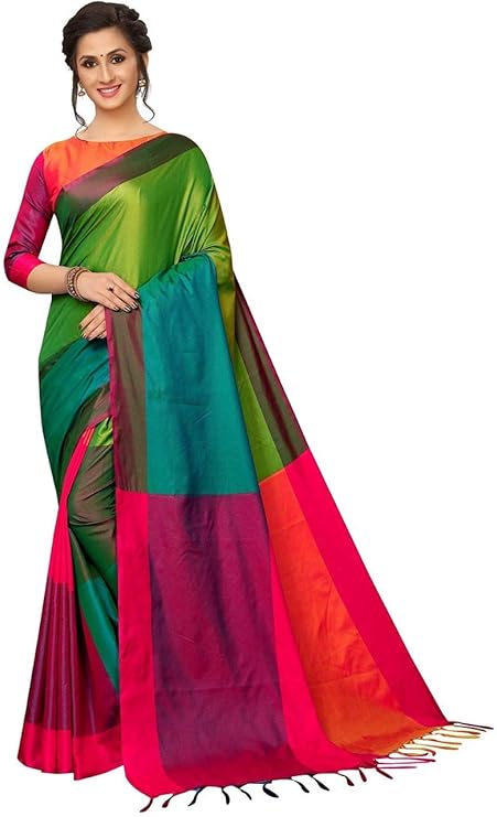 OM SAI LATEST CREATION Soft Cotton & Silk Saree for Women Banarasi Saree Under 399 2021 Beautiful for Women Saree at Rs. 237