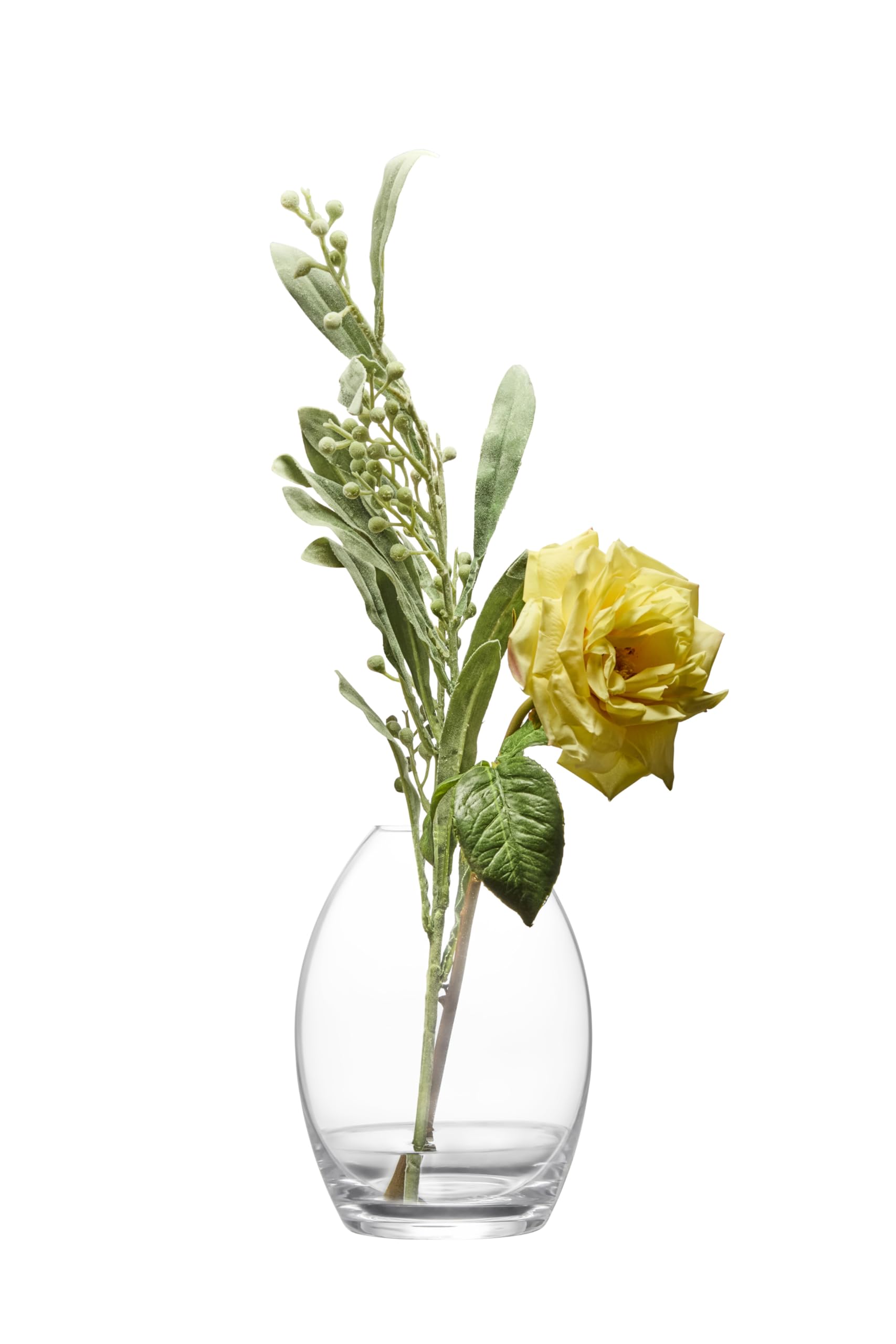 Anton Studio Designs Clear Highbury Handcrafted Traditional Decorative Glass Flower Vase, 20 Cm, Housewarming Or Wedding Gift