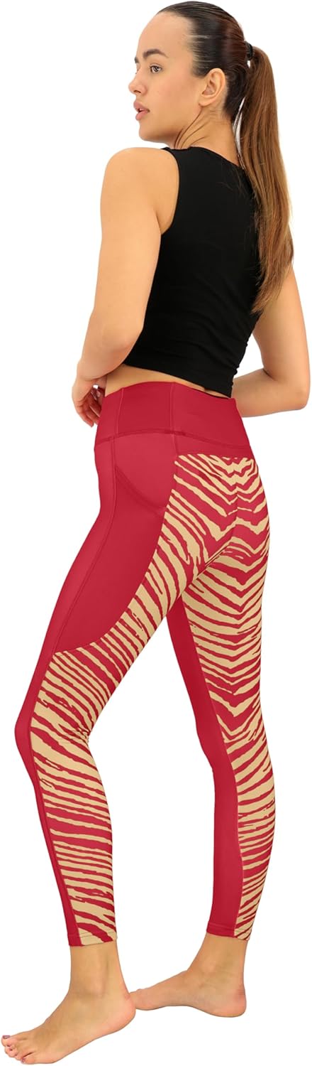 Zubaz NFL Women's Fleece Lined Powermesh Leggings with Four Pockets (XS - 3XL) - Image 2