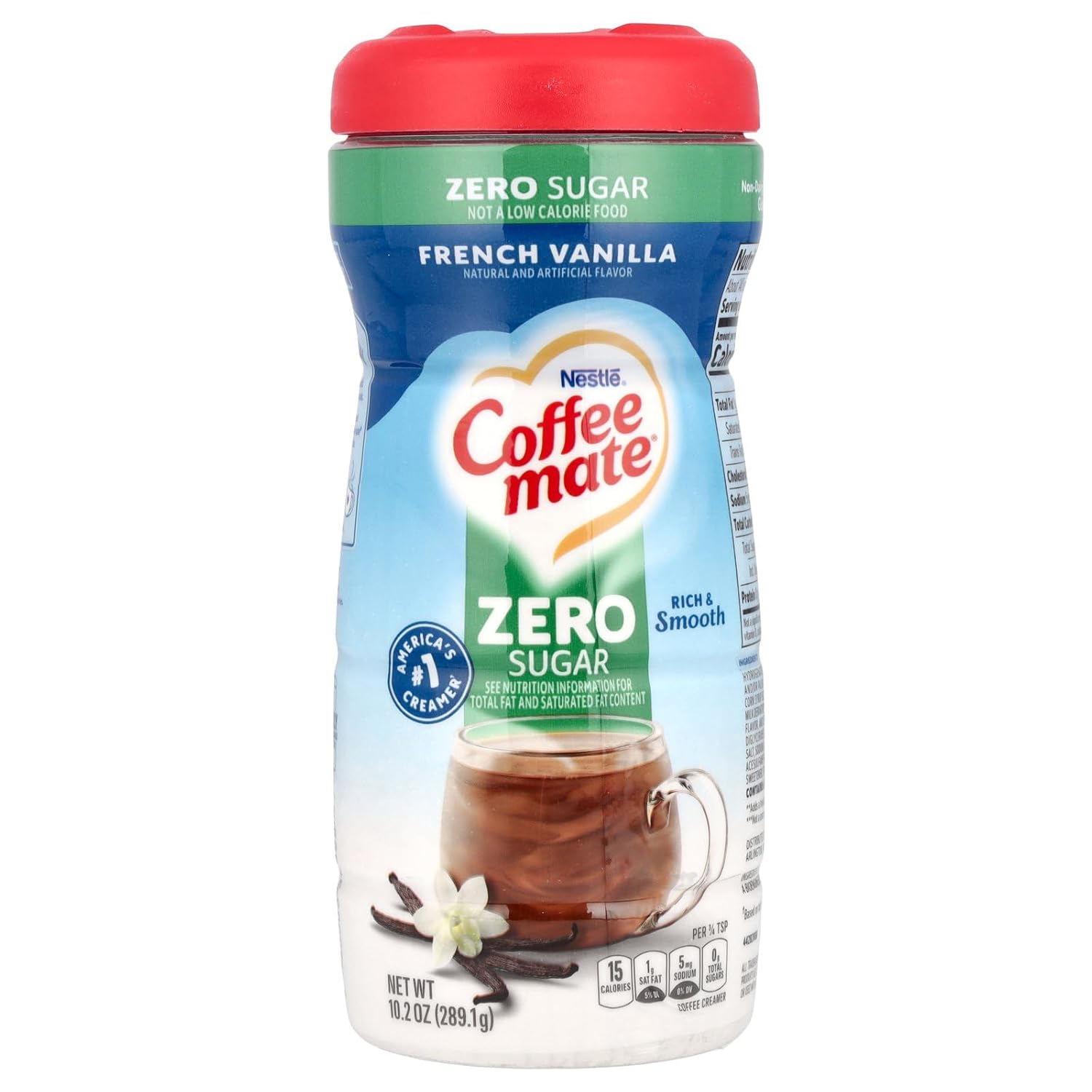 Coffee-mate Non Dairy Creamer Carb Select French Vanilla 10.2 OZ (Pack of 18)