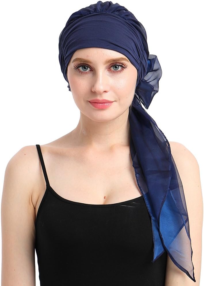 Chemo Headwear Turbans for Women Long Hair Head Scarf Headwraps Cancer Hats