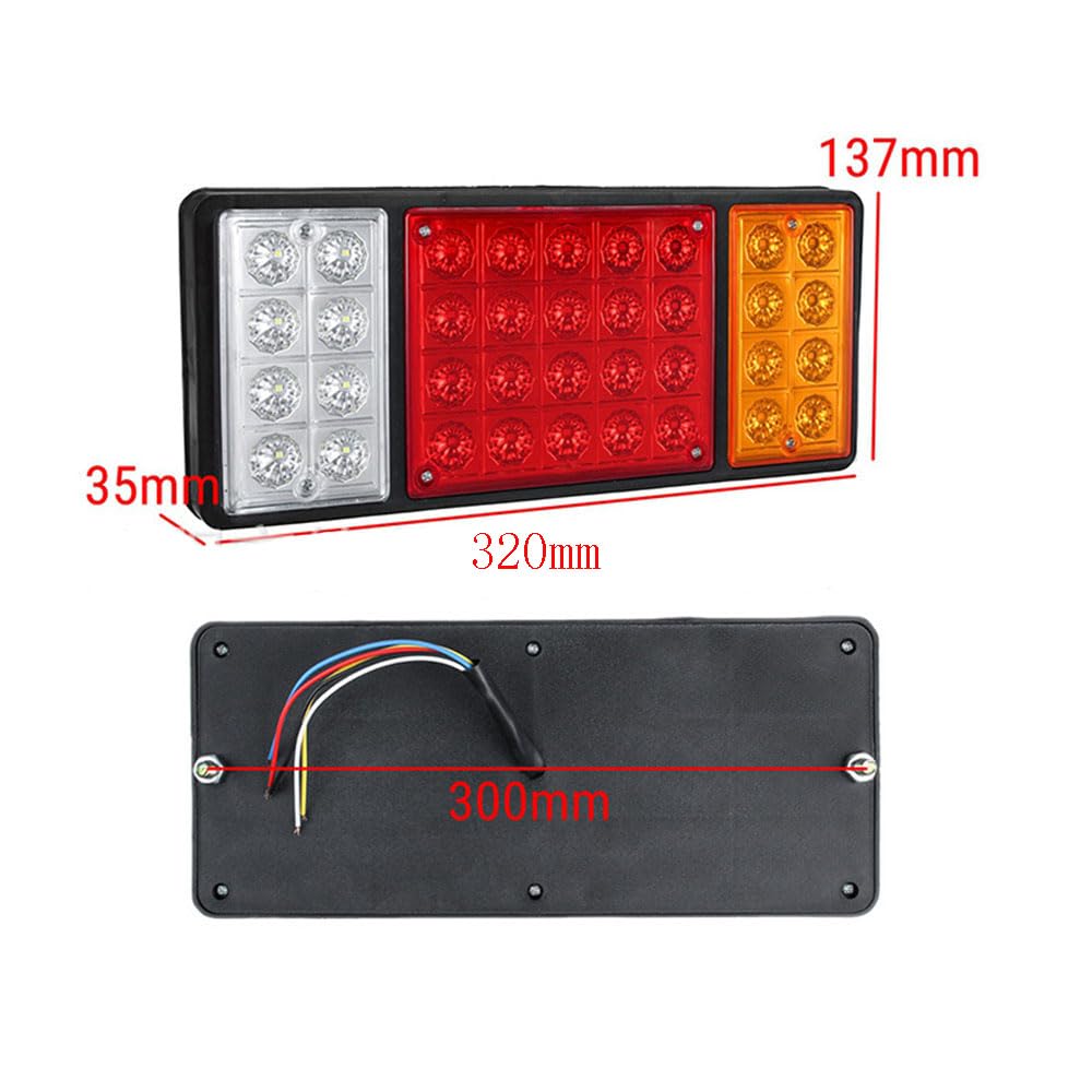 Tylne światło tylne do 36 przyczep ciężarowych światło tylne 12 V, 24 V, 2 szt., montaż lamp tylnych, 24 V