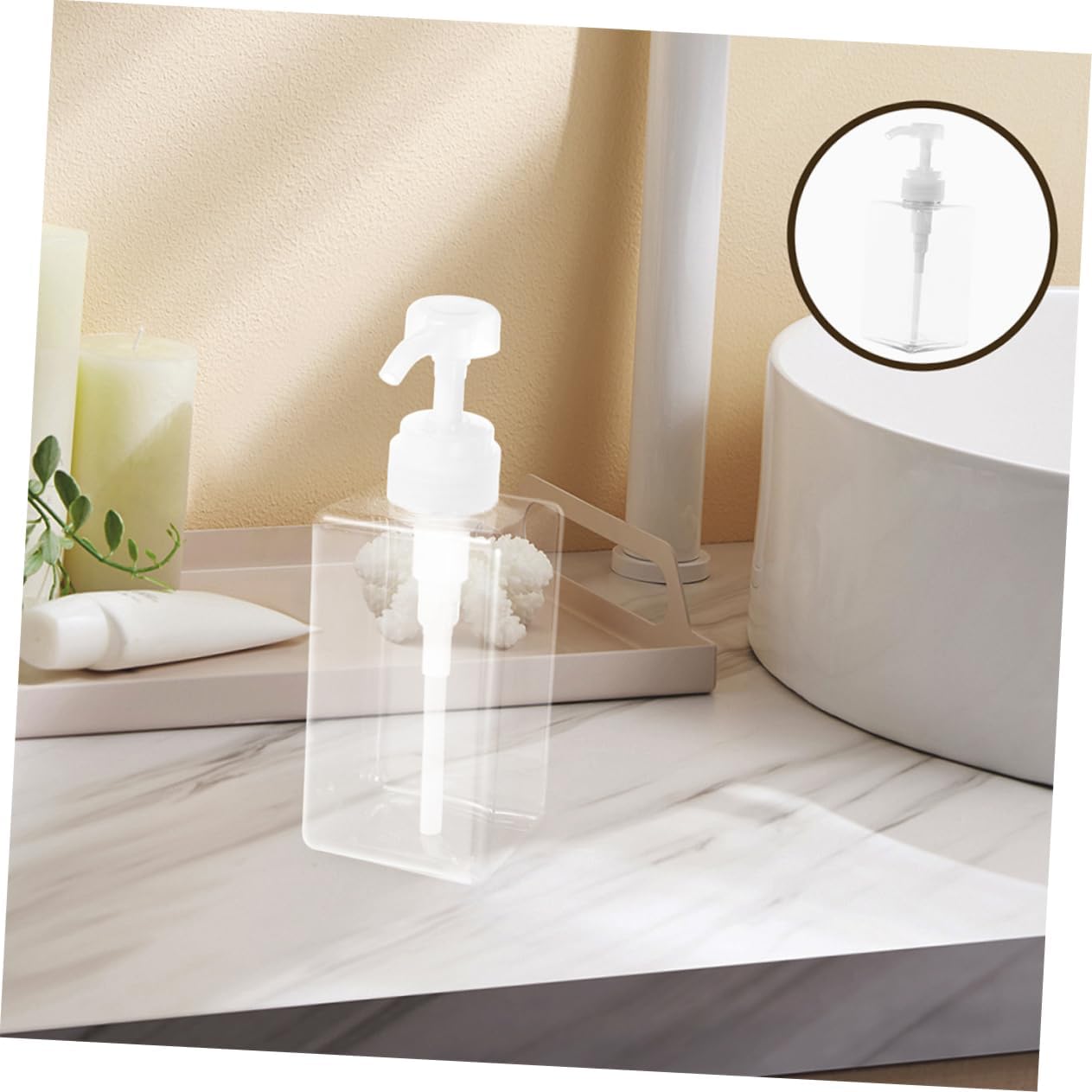 Cabilock Lotion Bottle Pump Dispenser Set Sturdy Leakproof Refillable Portable for Bathroom Kitchen