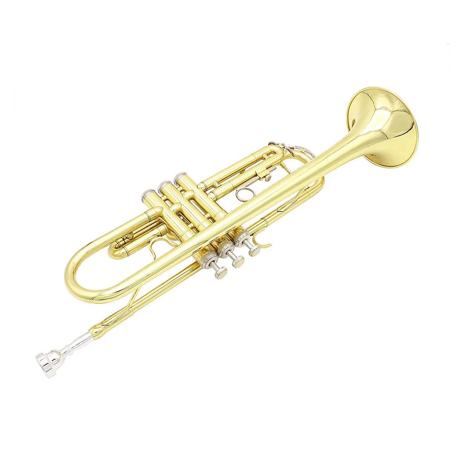 trąbka instrument Profesjonalna Trąbka Bb B Płaski Instrument Dęty Blaszany Trompete Z Paskiem Na Futerał Ustnik Akcesoria Do Instrumentów Muzycznych (Color : Gold)