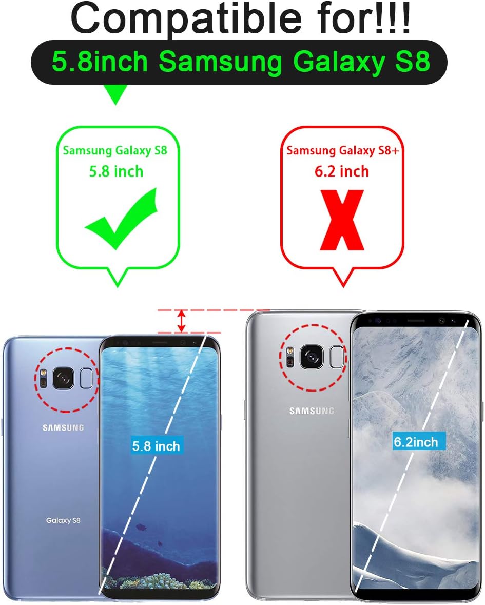 Wallet Case for Samsung Galaxy S8, Galaxy S8 Flip Case with Card Slot, Magnetic Closure and Kickstand, Soft TPU+Slim PU Leather Folio Phone Cover Full Protection for Samsung Galaxy S8. Rose Gold
