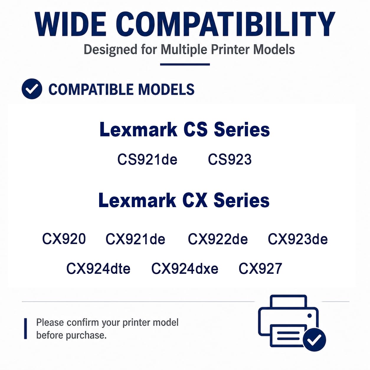 Sostituzione della cartuccia di toner CS921de ad alta resa per 76C00K0, compatibile con Lexmark CS921de CS923 CX921de 922de CX924dxe, con chip