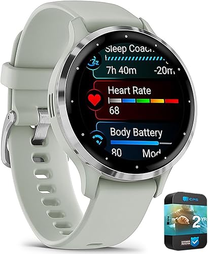 Miniatura 14 de Garmin 010-N2785-02 Venu 3S Reloj inteligente GPS para salud y fitness, bisel dorado suave/correa gris 41mm (reacondicionado) Paquete con 2 años de