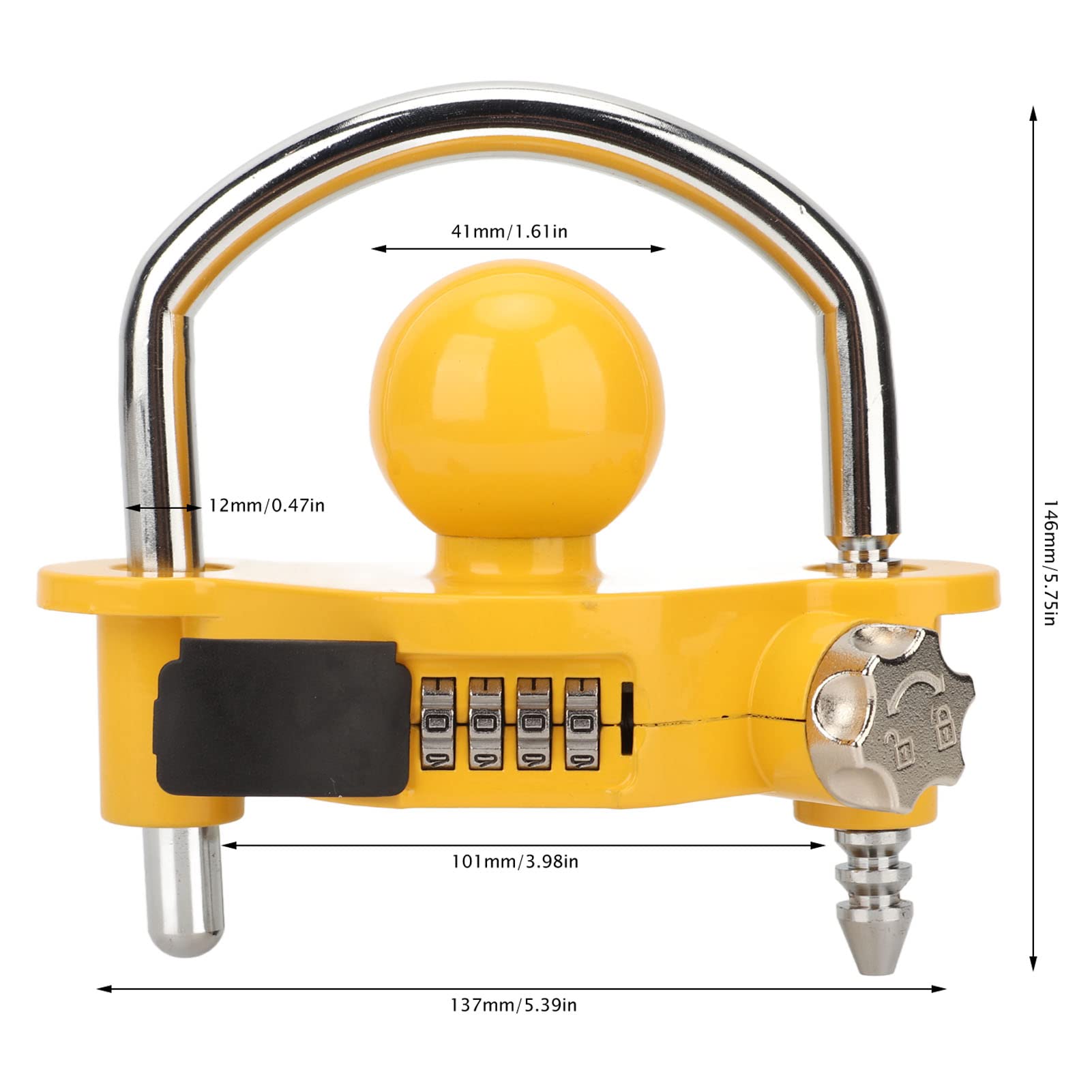 Lucchetto per Accoppiatore per Rimorchio Lucchetto per Rimorchio in Lega di Alluminio Lucchetto a Combinazione a Forma di U con Password a Combinazione a 4 Cifre per Sicurezza