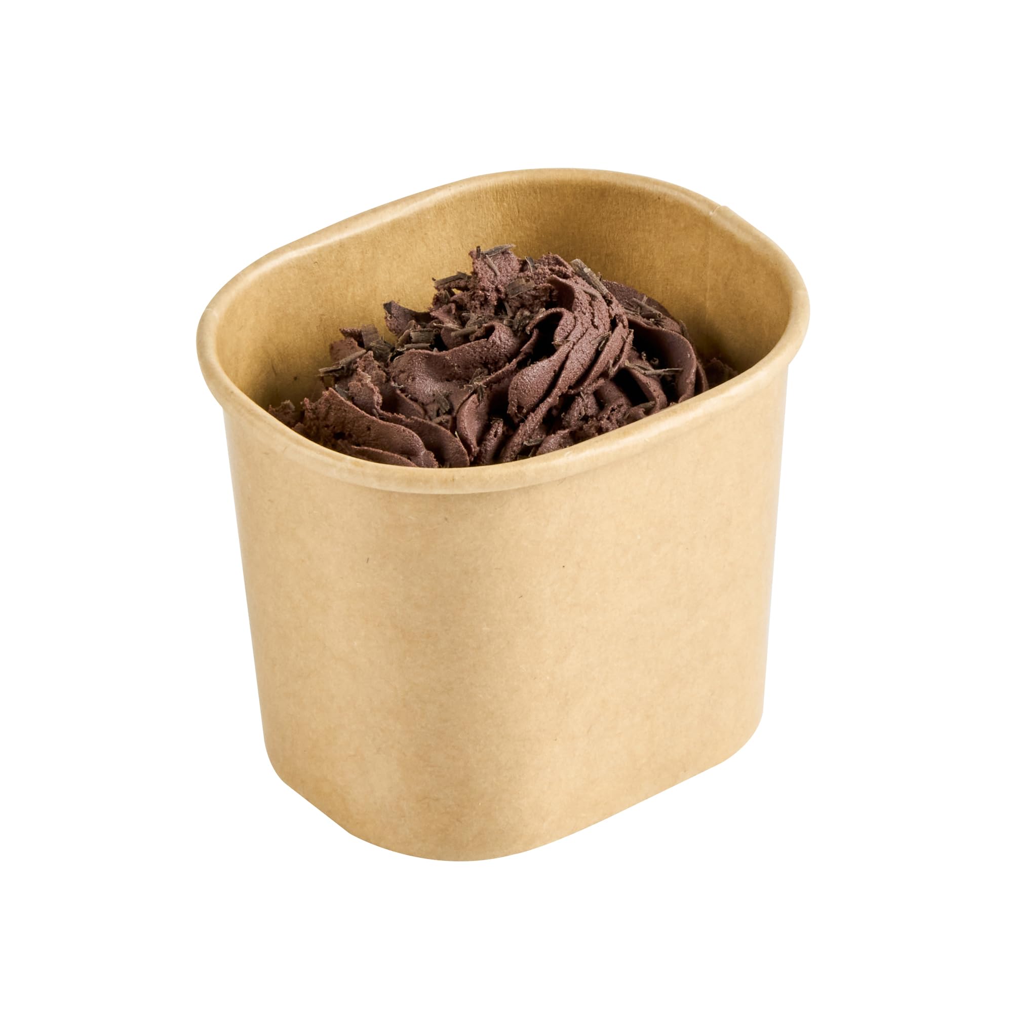 Coppetta 5 Ounce Dessert Cups, 50 Greaseproof Ice Cream Cups - Lids Sold Separately, For Hot And Cold Foods, Kraft Paper Yogurt Bowls, Disposable,For Sundaes, Mousse Or Puddings - Restaurantware