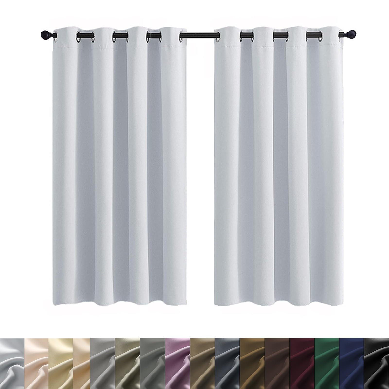 Rideaux occultants à oeillets blancs 50x90 cm drap opaque décoration fenêtre salon cuisine chambre