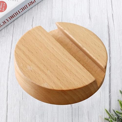 Miniatura 8 de Cabilock Soporte de madera para teléfono celular, estilo japonés simple, base redonda, soporte de escritorio para teléfono celular, tableta Mobie