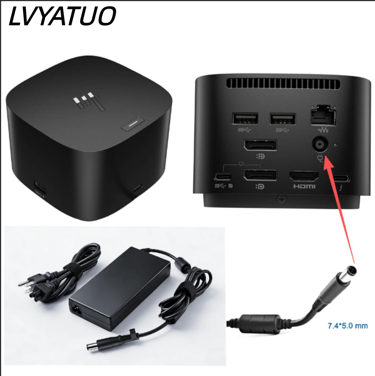 Charger Adapter 120W 6.15A for HP Thunderbolt Dock 120W G2 2UK37AA
