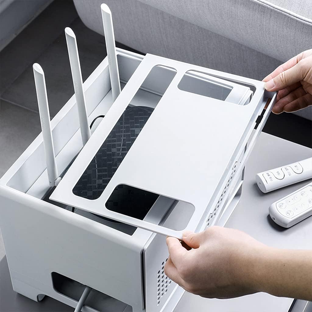 Household Socket Power Strip Hidden Finishing Box Dustproof Wifi Router Storage Box Double-layer Socket Box