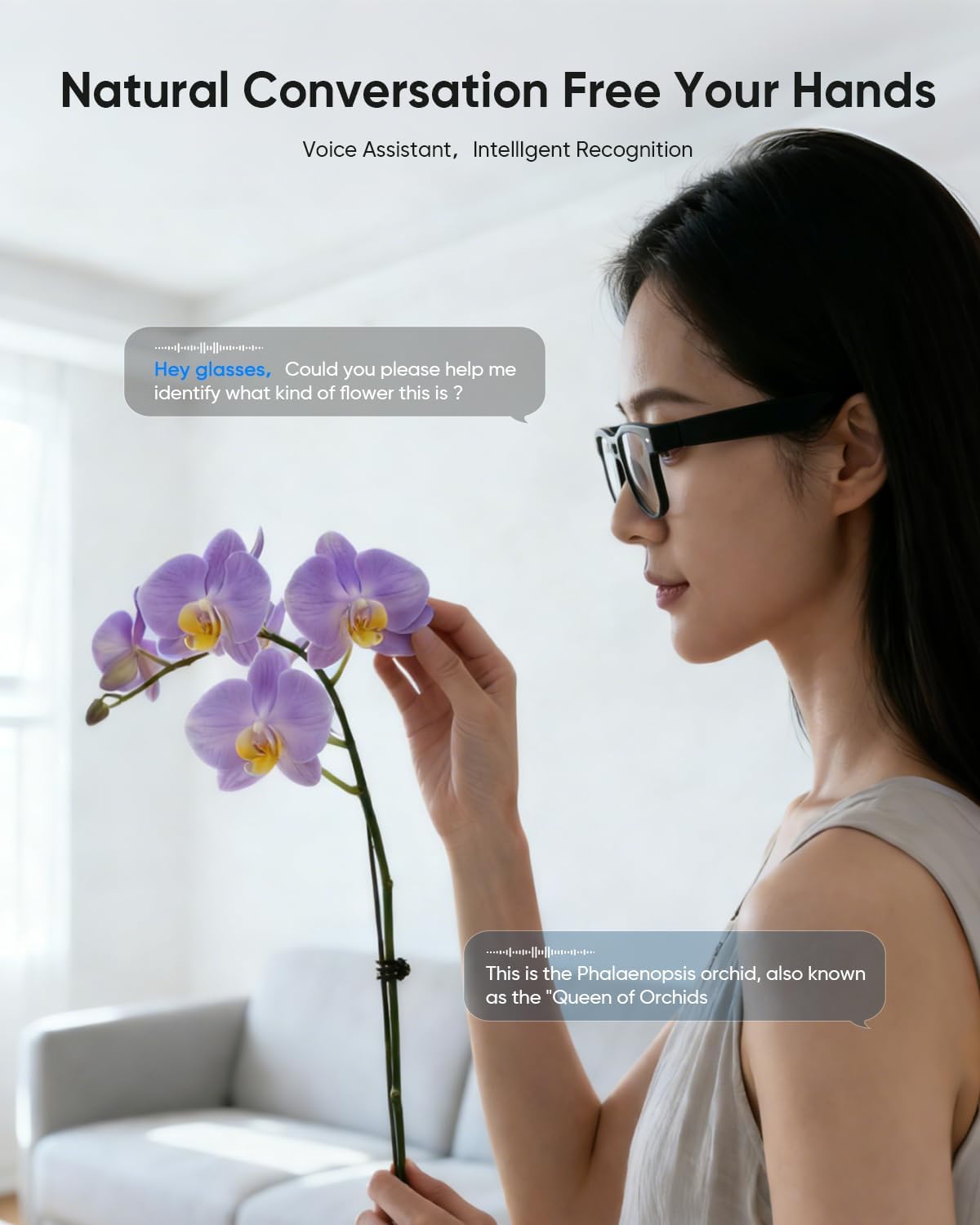 CJkao Smart AI Glasses with Camera for Men, HD Camera Video Recording, Voice Assistant Control, Bluetooth Music Glasses for Teenager(G3-White)