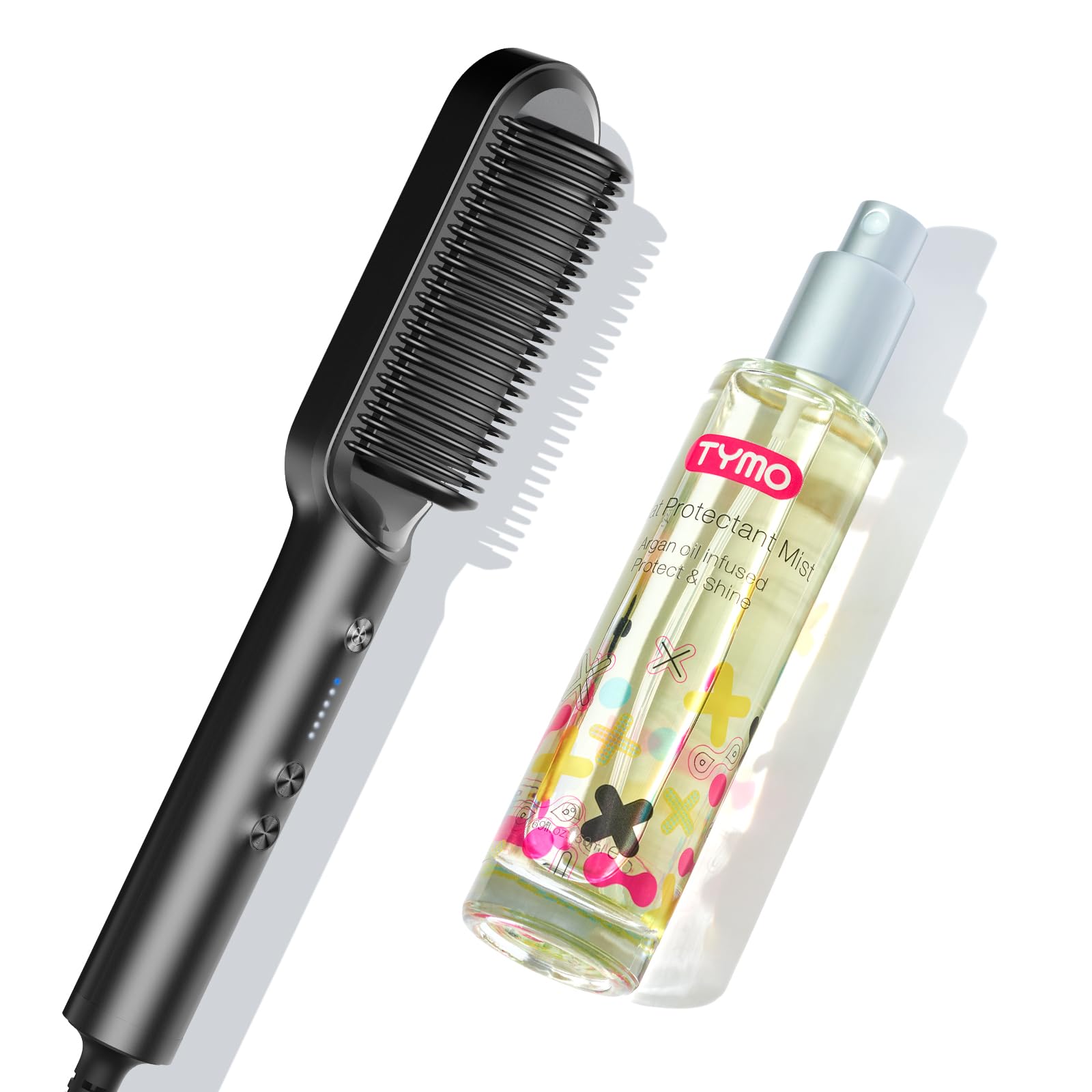 TYMO Heat Protection Spray for Hair + TYMO Ring Hair Straightening Brush