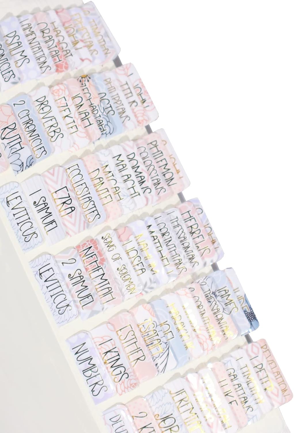 Idyllic Grace - Graceful - Bible Tabs - Gold Foil - Bible Journaling - Beautiful Index Tabs - Bible Tabs - 78 Books - Old & New Testament - Catholic - Apocrypha - Indexing Tabs - Laminated - Durable