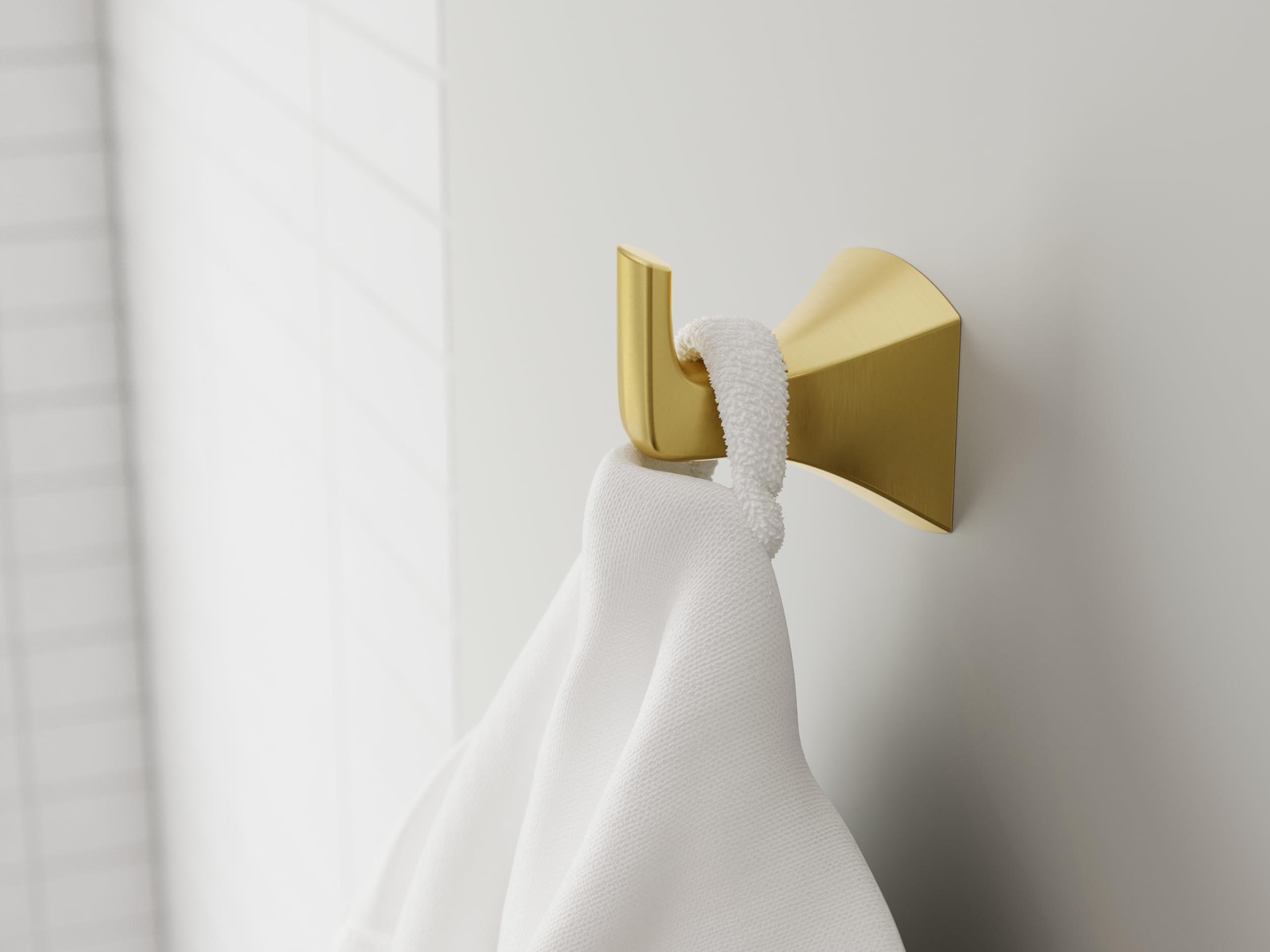 Pfister Bruxie Towel Hook, Bathroom Towel Hook, Wall-Mounted, Screw-In, Brushed Gold Finish, BRHBIE0BG - Image 2