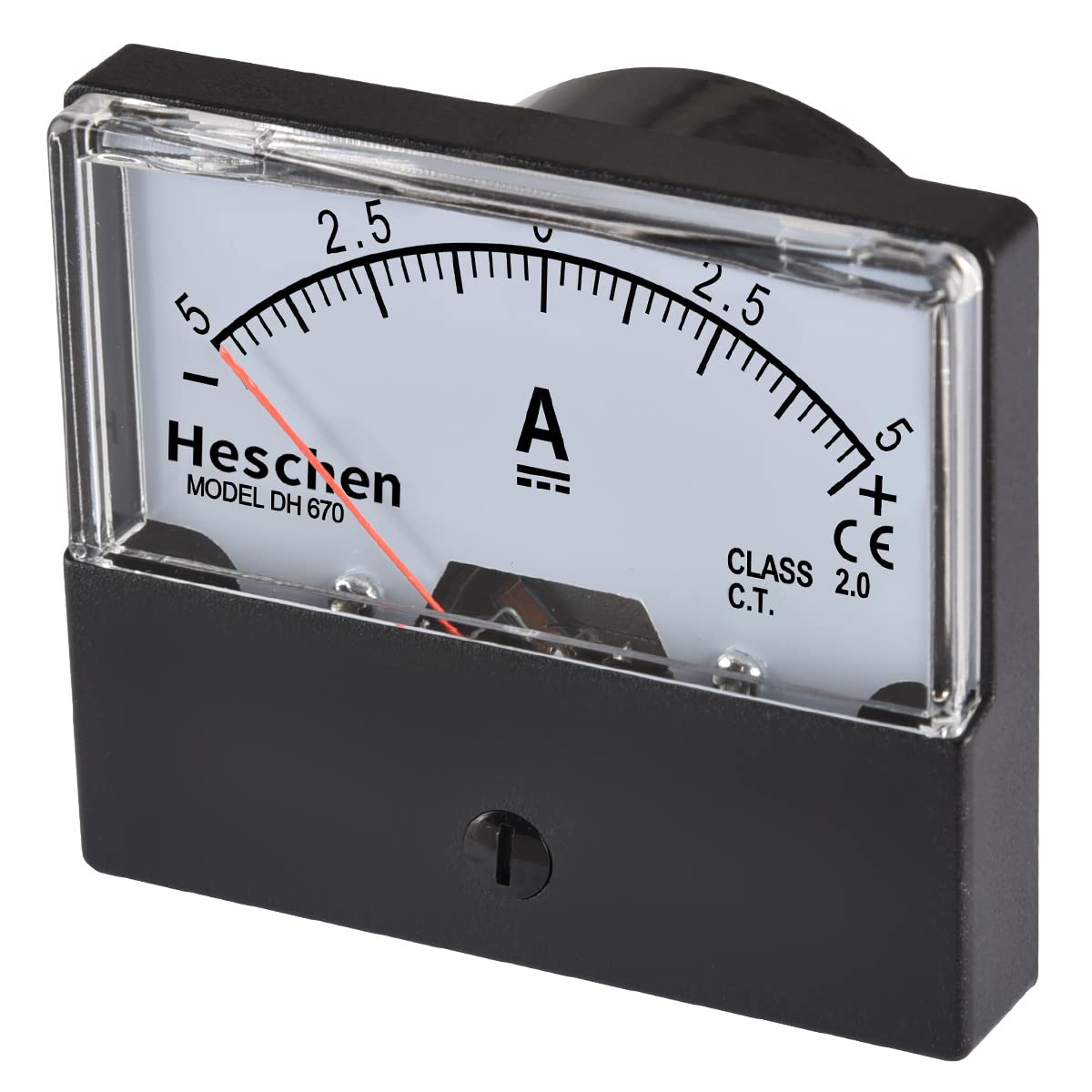 Heschen Prostokątny panel zamontowany miernik prądu amperomierz tester DH-670 DC -5-0-5A klasa 2.0
