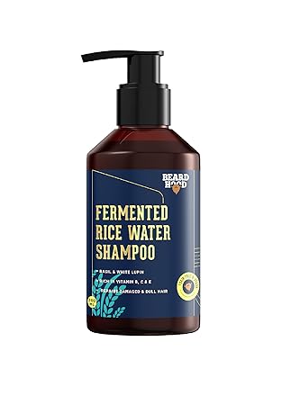 Beardhood Fermented Rice Water Shampoo, 200ml | Goodness of Basil & Lupin | Repairs Damaged Hairs | Thicker & Fuller Hair| Zero Toxin & Vegan