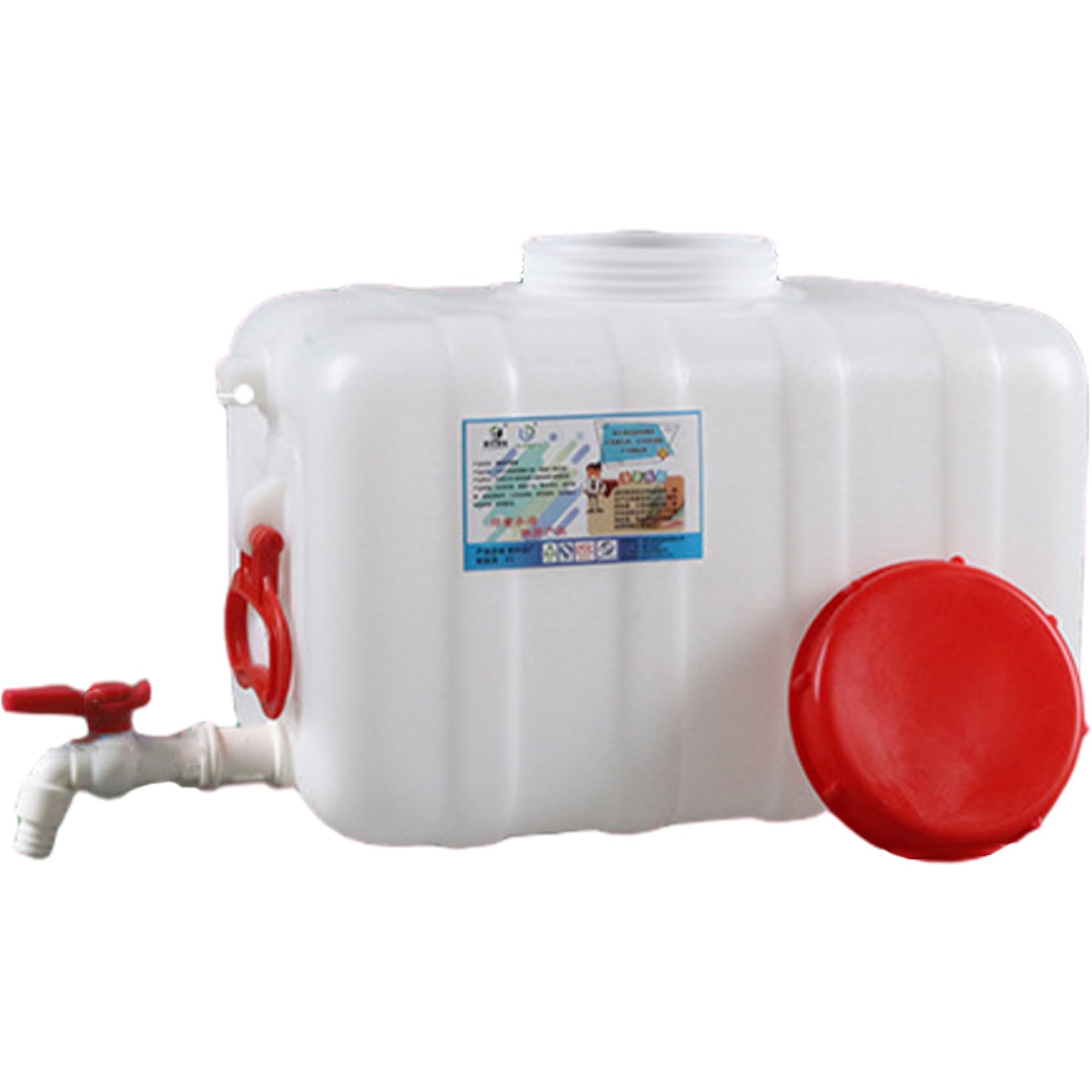 BeVistoso Water Container with Spigot 15L Thickened HDPE for Camping Gardening Household Automobile, with Handle Swivel Cap