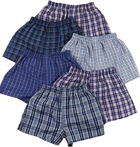 Tobeinstyle Boys' Pack Of 6 Tartan Patterned Boxer Shorts cover
