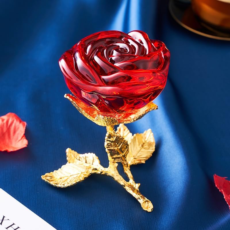 Miniatura 4 de K9 - Rosa de cristal, flor eterna de rosa, regalo para novia, esposa, mamá en el día de San Valentín, día de la madre, Acción de Gracias, Navidad,