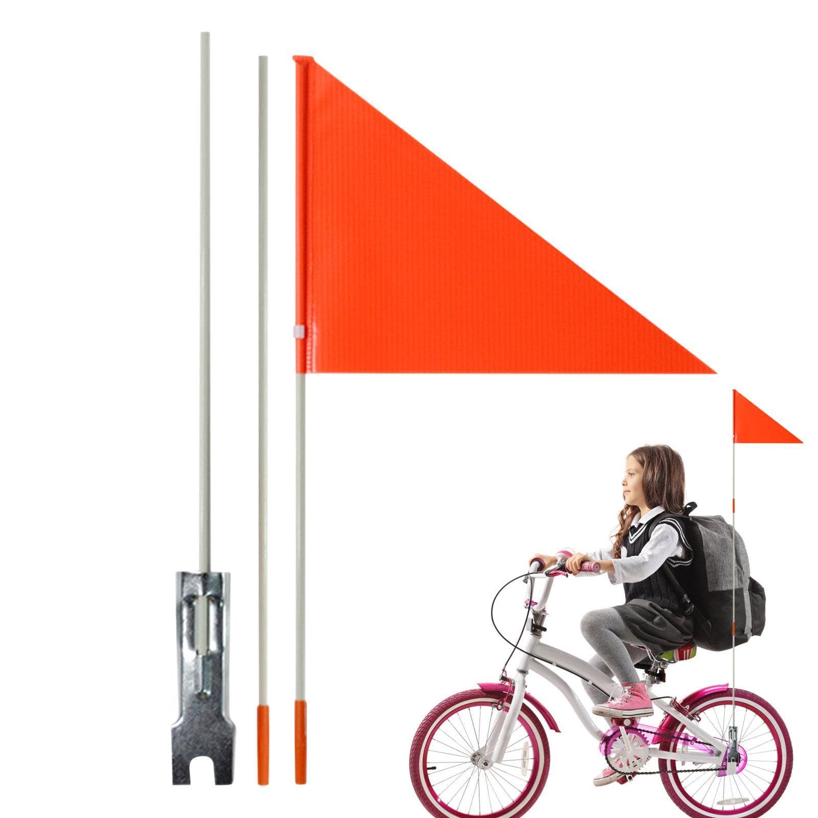 Orange Fahrrad-Sicherheitsflagge – 1,8 M Hoch, Mit Fiberglasstange & Halterung, Für Mehr Sichtbarkeit