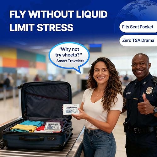 Miniatura 2 de Sábanas de lavandería sin fragancia (32 cargas)  Detergente de viaje ultraconcentrado en caja de almacenamiento compacta, disolución de 5 segundos,