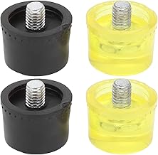 Juego de puntas de repuesto para martillo de goma, accesorios de mazo, color amarillo y negro para martillo de montaje (Φ35 mm)