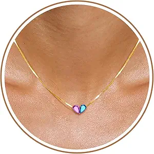 Birthstone Necklace for Women Dainty Gold Necklace with 2 Birthstone Christmas Stocking Stuffers Teen Girl Gifts Trendy Stuff Birthday Gift Moms 2025 Graduation Gift Adjustable Anniversary Jewelry for Daughter Girlfriend Friend