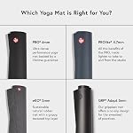 Tapis de yoga Manduka PRO – Tapis premium de 6 mm d'épaisseur, écologique, certifié Oeko-Tex, sans produits chimiques, adhérence haute performance, rembourrage ultra dense pour le soutien et la stabilité en yoga, Pilates, gym et toute activité de remise en forme - 71 po, minuit